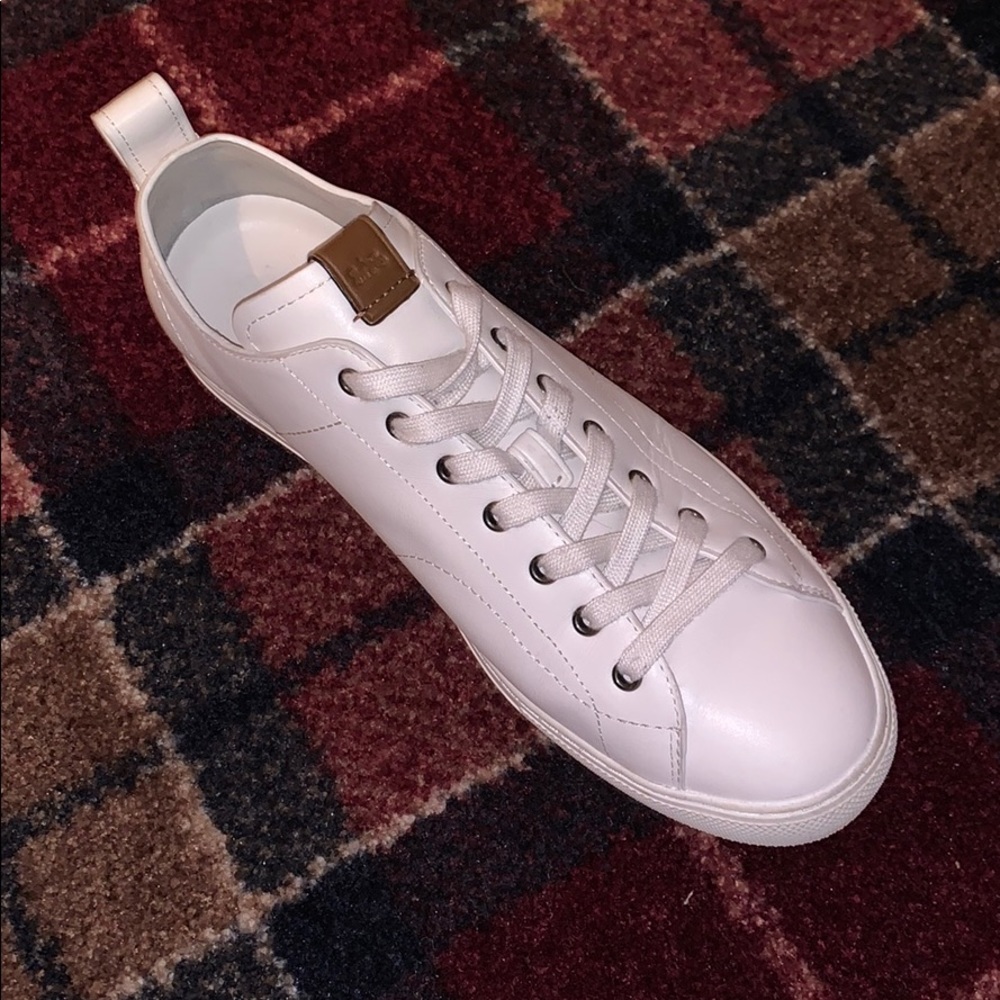 White leather designer sneakers